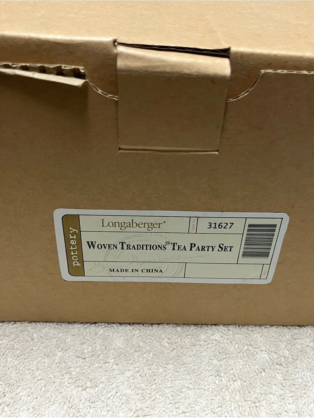 Longaberger Colorful Ceramic Tea Set with Teapot and Cups